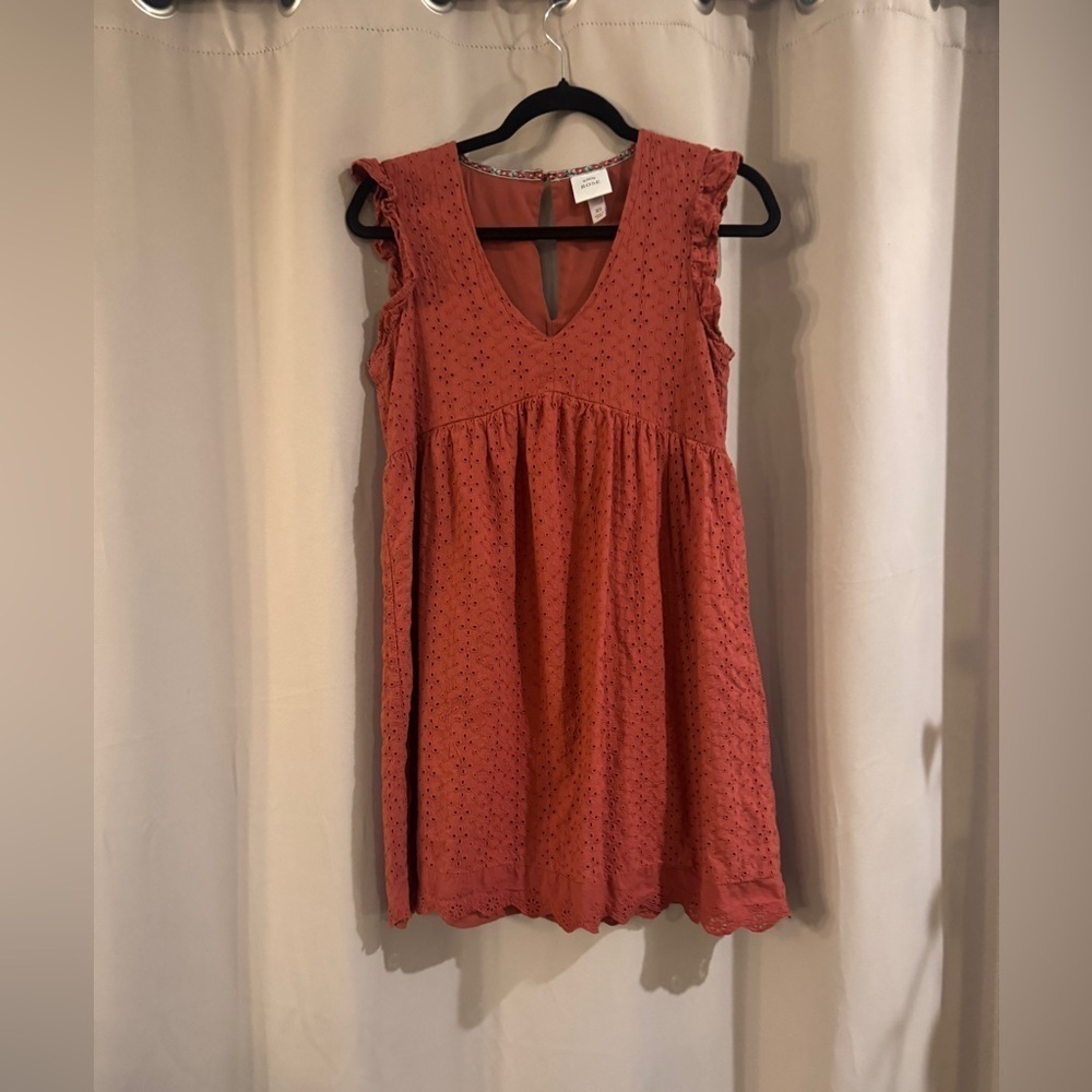 Rose Red Sleeveless Eyelet Dress - Picture 1 of 6